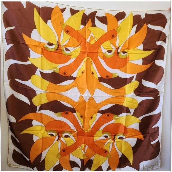 Silk Scarf With Inuit Art By Kenojuak Ashevak - Picture 2 of 6